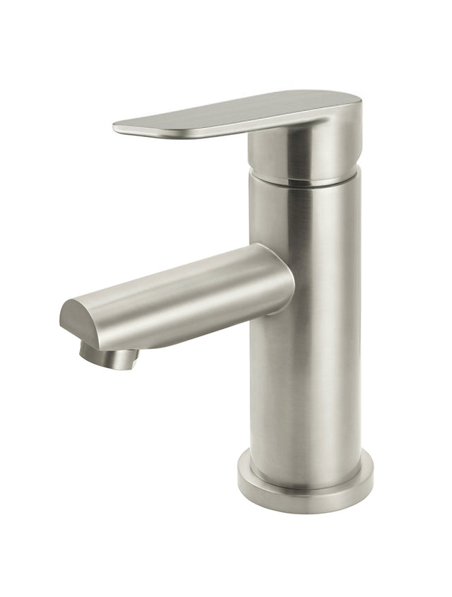 Round Paddle Basin Mixer - PVD Brushed Nickel (SKU: MB02PD-PVDBN) by Meir