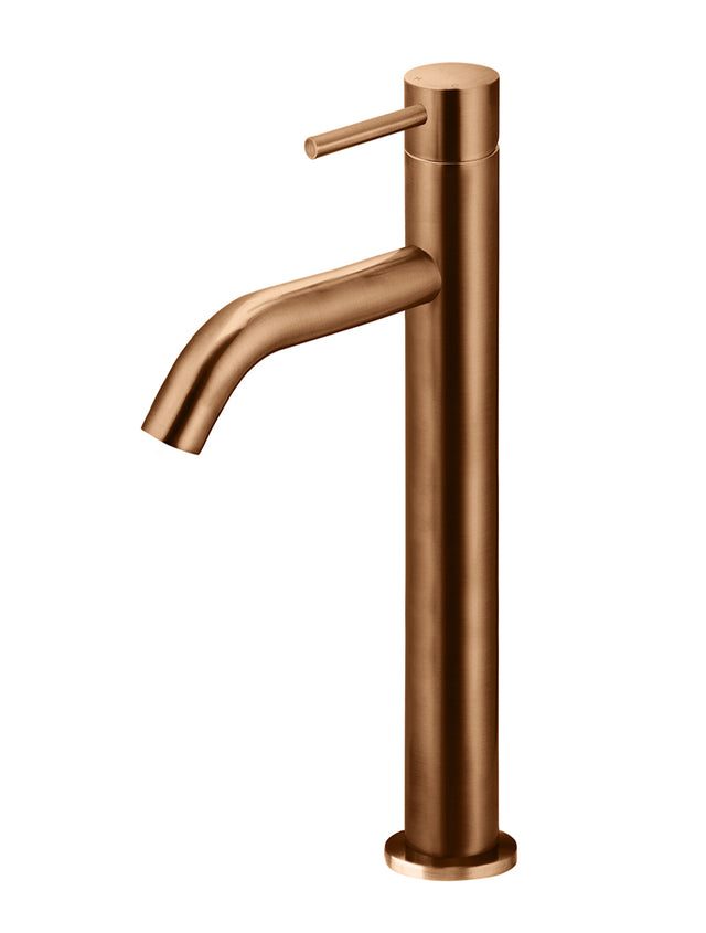 Piccola Tall Basin Mixer Tap with 130mm Spout - Lustre Bronze (SKU: MB03XL.01-PVDBZ) by Meir