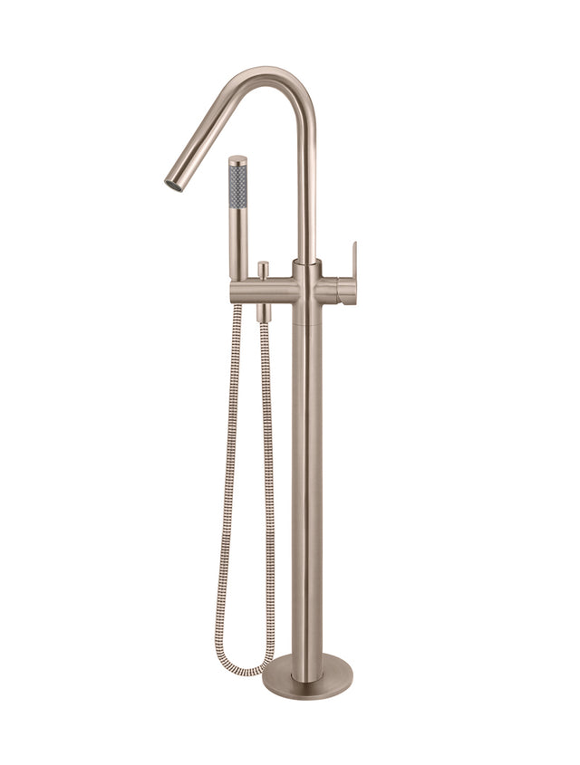 Round Paddle Freestanding Bath Spout and Hand Shower - Champagne (SKU: MB09PD-CH) by Meir