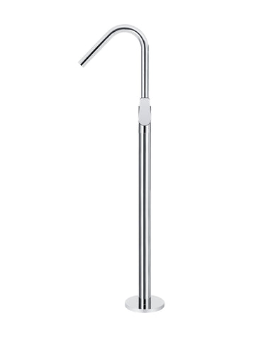 Round Paddle Freestanding Bath Spout and Hand Shower - Polished Chrome