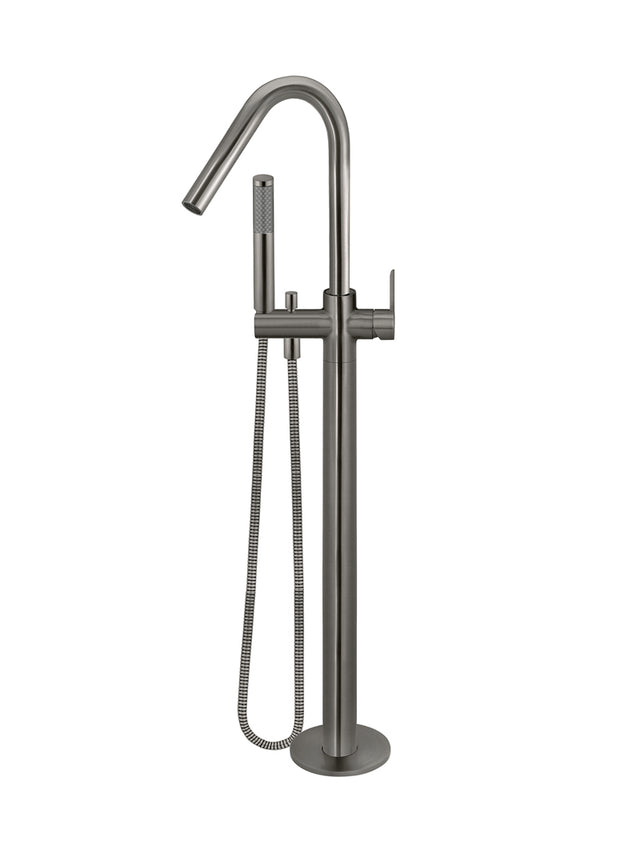 Round Paddle Freestanding Bath Spout and Hand Shower - Gun Metal (SKU: MB09PD-PVDGM) by Meir