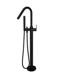 Round Paddle Freestanding Bath Spout and Hand Shower - Matte Black - MB09PD