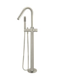 Round Pinless Freestanding Bath Spout and Hand Shower - Brushed Nickel - MB09PN-PVDBN