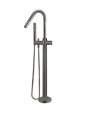 Round Pinless Freestanding Bath Spout and Hand Shower - Gun Metal - MB09PN-PVDGM