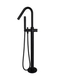 Round Pinless Freestanding Bath Spout and Hand Shower - Matte Black - MB09PN