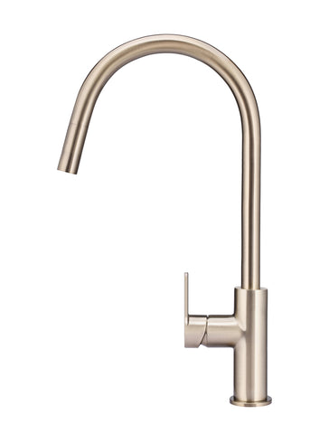 Round Paddle Piccola Pull Out Kitchen Mixer Tap - Champagne