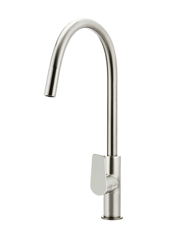 Round Paddle Piccola Pull Out Kitchen Mixer Tap - Brushed Nickel