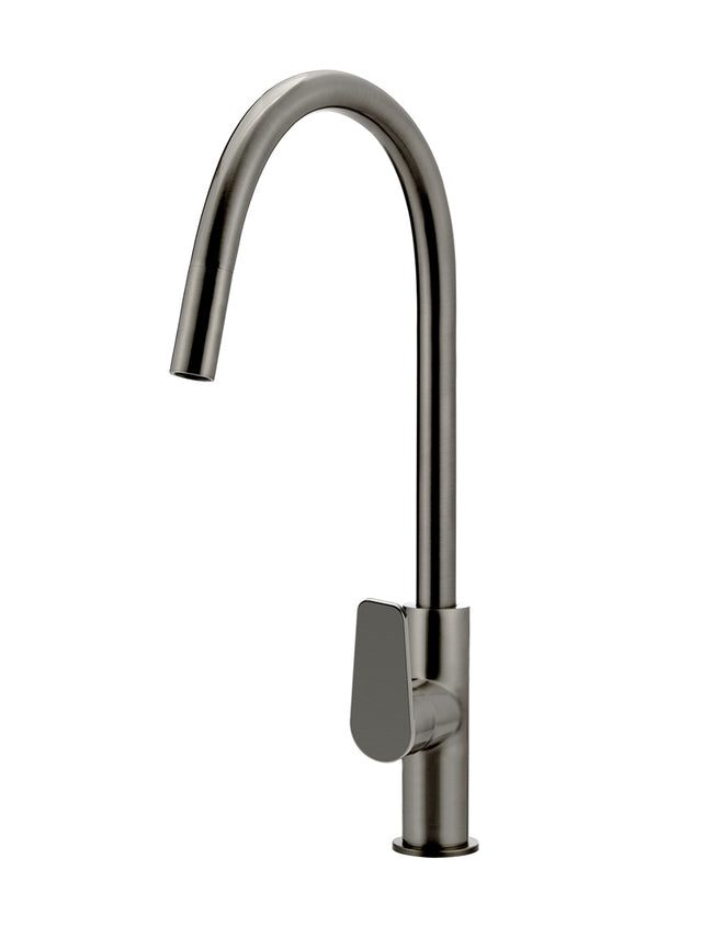 Round Paddle Piccola Pull Out Kitchen Mixer Tap - Gun Metal (SKU: MK17PD-PVDGM) by Meir