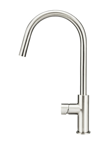 Round Pinless Piccola Pull Out Kitchen Mixer Tap - Brushed Nickel