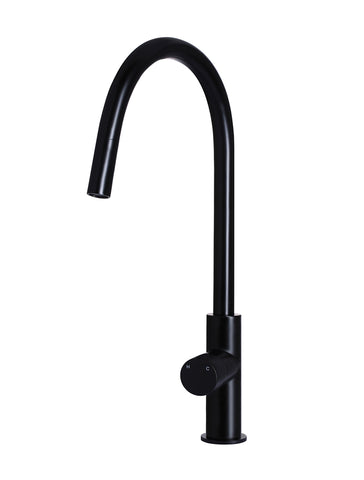 Round Pinless Piccola Pull Out Kitchen Mixer Tap - Matte Black