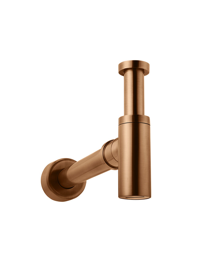 Round Bottle Trap for 32mm basin waste and 40mm outlet - Lustre Bronze (SKU: MP05-R-PVDBZ) by Meir