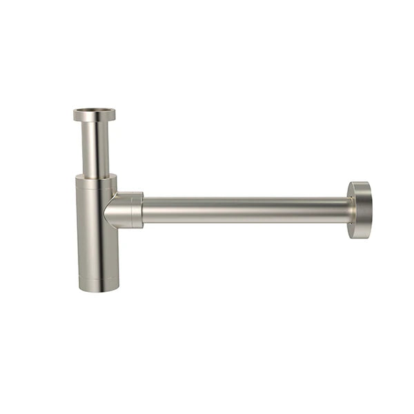 Round Bottle Trap for 32mm basin waste and 40mm outlet - PVD Brushed Nickel (SKU: MP05F-R32-PVDBN) by Meir
