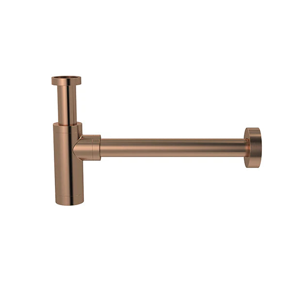 Round Bottle Trap for 32mm basin waste and 40mm outlet - Lustre Bronze (SKU: MP05F-R32-PVDBZ) by Meir