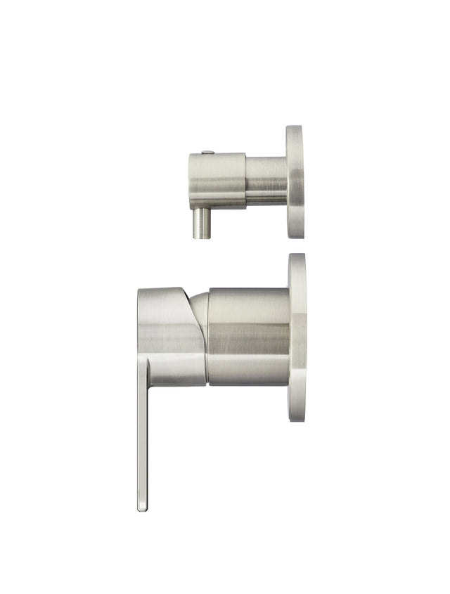 Round Finish Paddle Diverter Mixer - PVD Brushed Nickel (SKU: MW07TSPD-FIN-PVDBN) by Meir