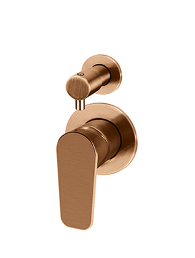 Round Finish Paddle Diverter Mixer - Lustre Bronze (SKU: MW07TSPD-FIN-PVDBZ) by Meir