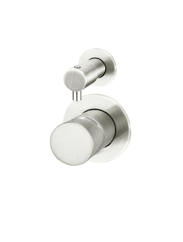 Round Finish Pinless Diverter Mixer - PVD Brushed Nickel (SKU: MW07TSPN-FIN-PVDBN) by Meir
