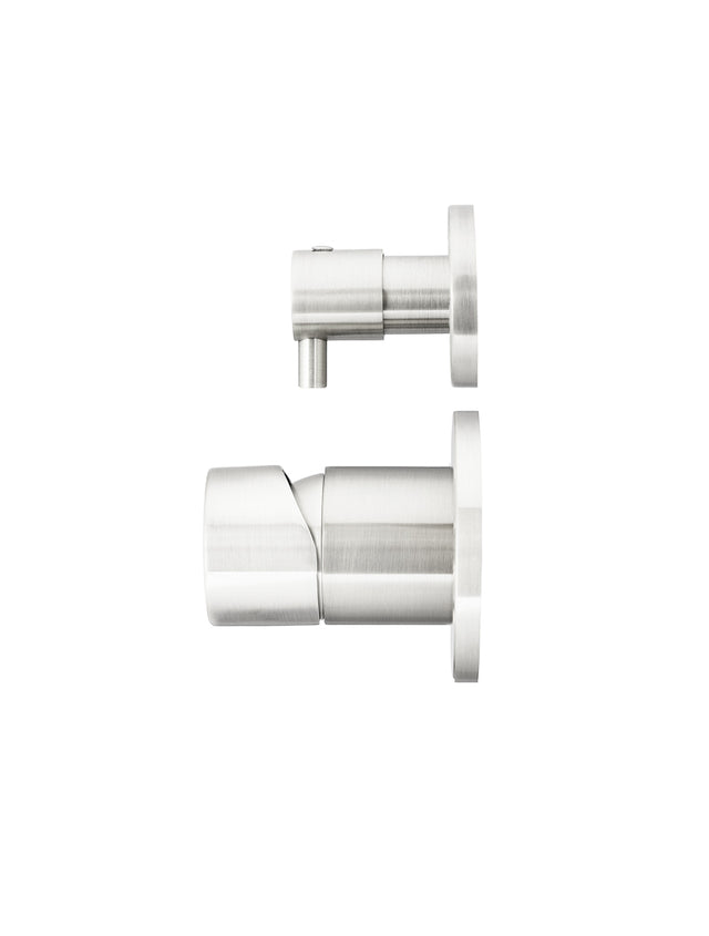 Round Finish Pinless Diverter Mixer - PVD Brushed Nickel (SKU: MW07TSPN-FIN-PVDBN) by Meir
