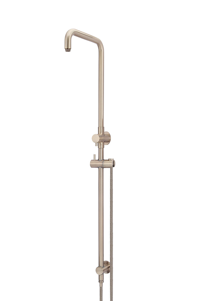 Shower Rail with Hose (excludes Rose and Handshower) - Champagne (SKU: MZ07B-CH) by Meir