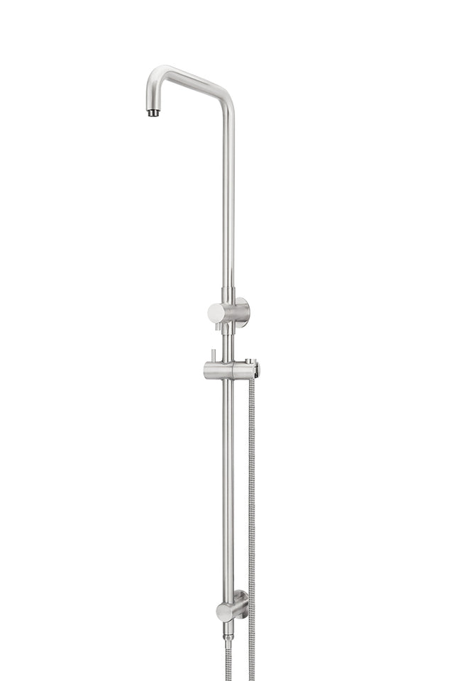 Shower Rail with Hose (excludes Rose and Handshower) - Brushed Nickel (SKU: MZ07B-PVDBN) by Meir