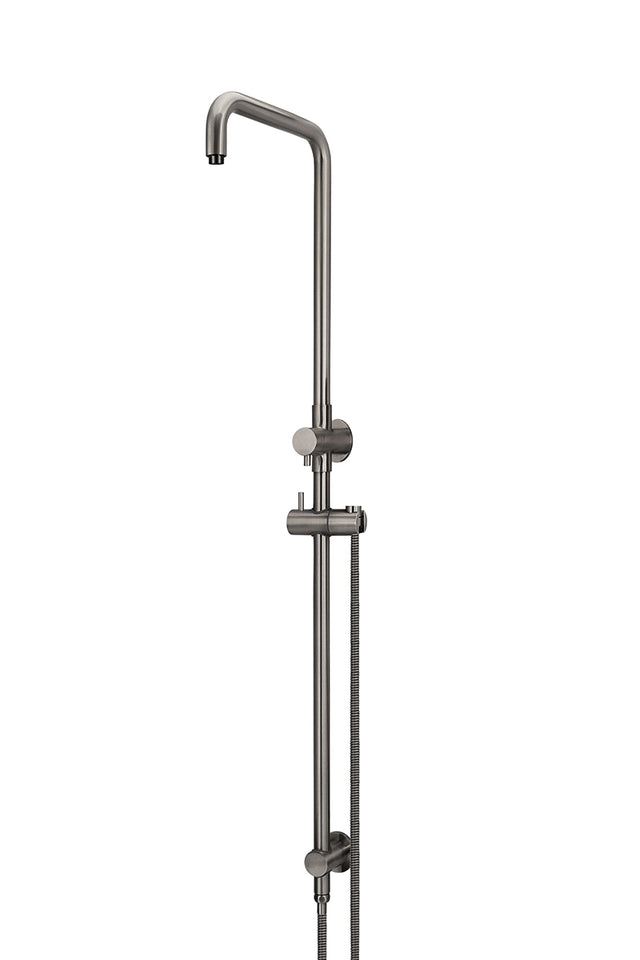 Shower Rail with Hose (excludes Rose and Handshower) - Gun Metal (SKU: MZ07B-PVDGM) by Meir