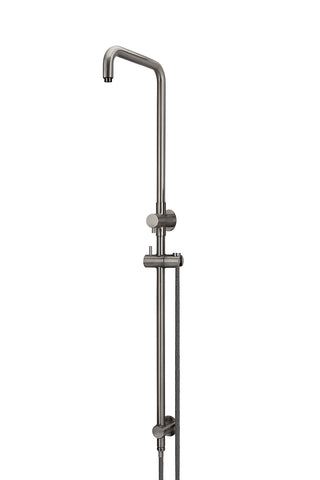 Shower Rail with Hose (excludes Rose and Handshower) - Gun Metal