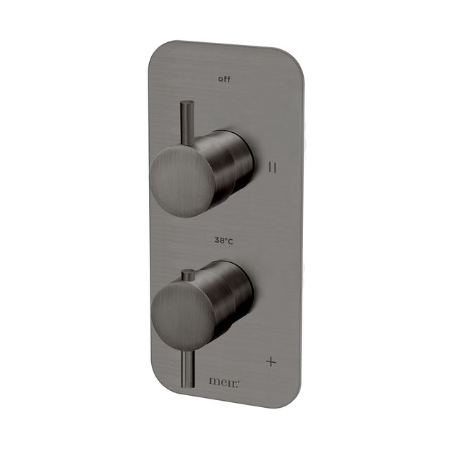 Thermostatic Dual Function Mixer - Gun Metal (SKU: MTV22-PVDGM) by Meir