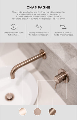 Round Ceiling Shower Arm 150mm - Champagne