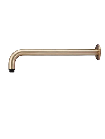 Round Wall Shower Curved Arm 400mm - Champagne