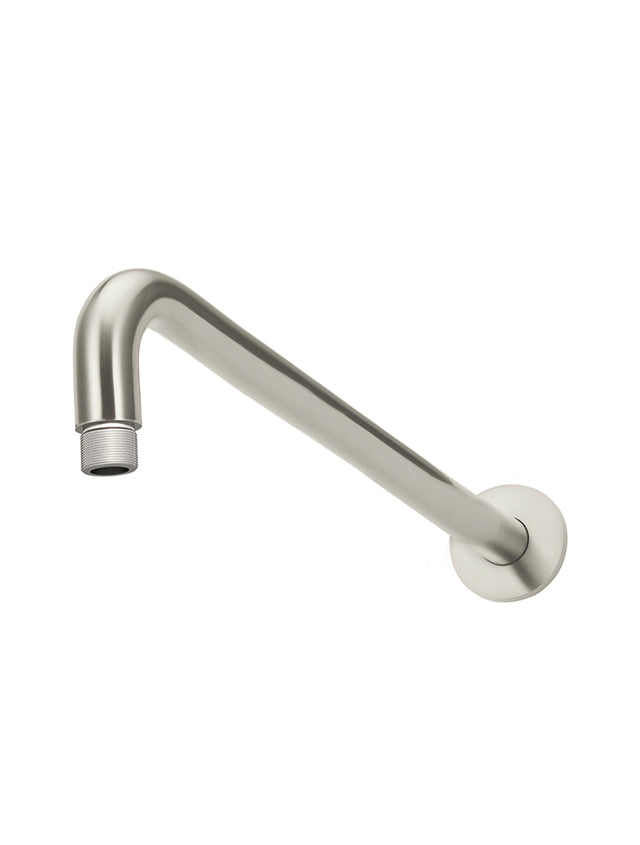 Round Wall Shower Curved Arm 400mm - Brushed Nickel (SKU: MA09-400-PVDBN) by Meir