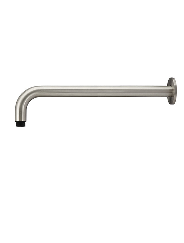 Round Wall Shower Curved Arm 400mm - Brushed Nickel (SKU: MA09-400-PVDBN) by Meir