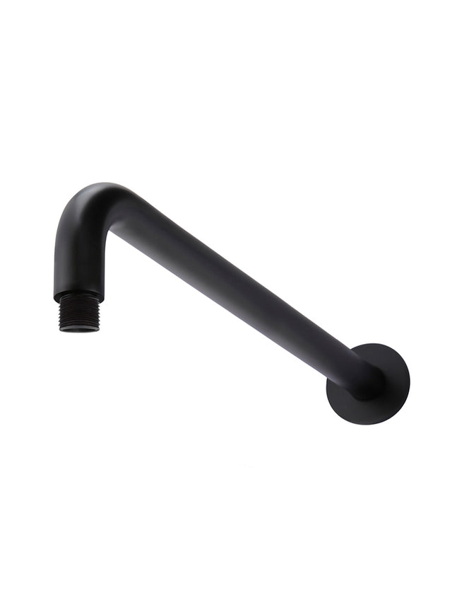 Round Wall Shower Curved Arm 400mm - Matte Black (SKU: MA09-400) by Meir