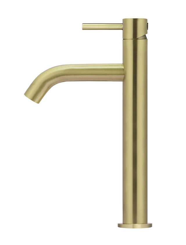 Piccola Tall Basin Mixer Tap with 130mm Spout - Tiger Bronze (SKU: MB03XL.01-PVDBB) by Meir