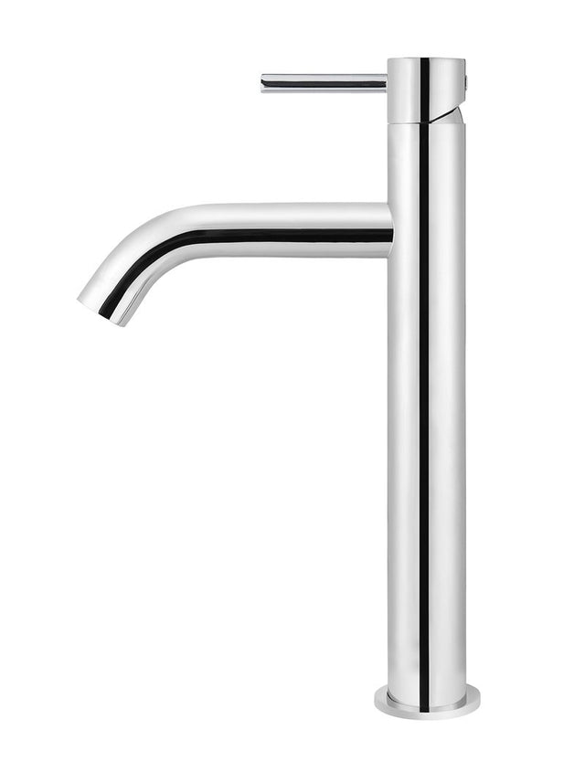 Piccola Tall Basin Mixer Tap with 130mm Spout - Polished Chrome (SKU: MB03XL.01-C) by Meir