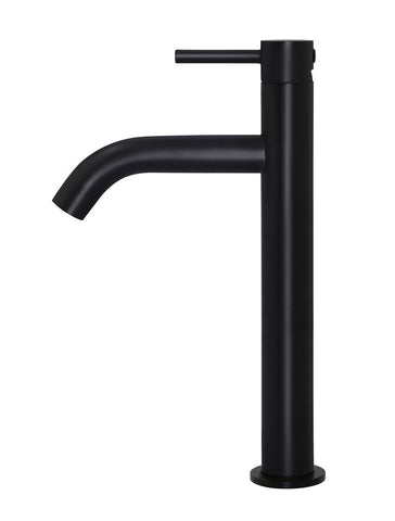 Piccola Tall Basin Mixer Tap with 130mm Spout - Matte Black