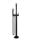 Round Freestanding Bath Spout and Hand Shower - Matte Black - MB09