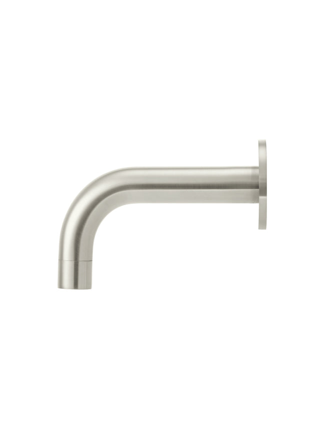 Round Curved Basin Spout 130mm - Brushed Nickel (SKU: MBS05-130-PVDBN) by Meir