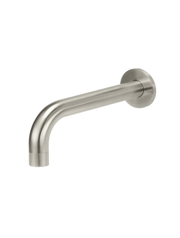Round Curved Basin Wall Spout - Brushed Nickel