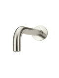 Round Curved Basin Wall Spout - Brushed Nickel - MBS05-PVDBN