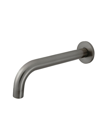 Round Curved Basin Wall Spout - Gun Metal