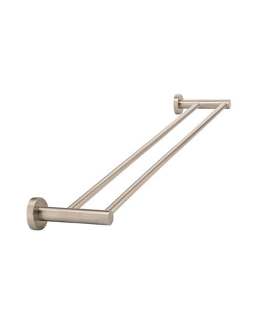 Round Double Towel Rail 600mm - Champagne