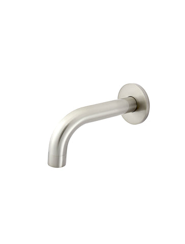 Round Curved Basin Spout 130mm - Brushed Nickel