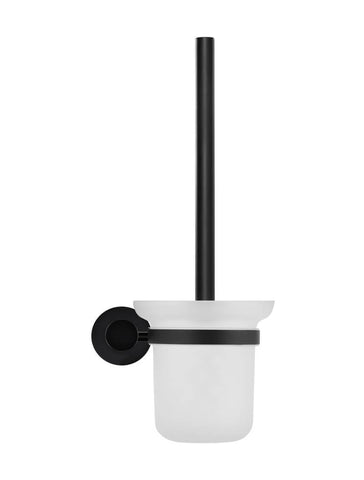 Round Toilet Brush & Holder - Matte Black (SKU:MTO01-R) by Meir