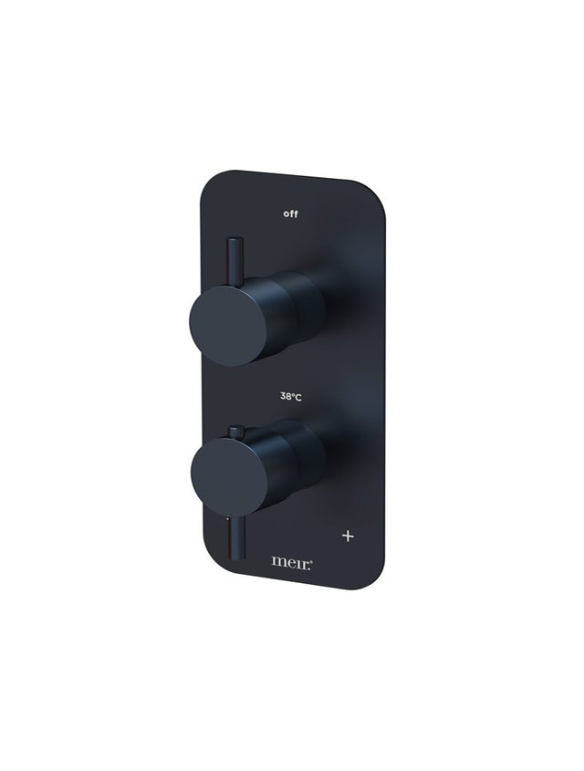 One-way Thermostatic Mixer Valve with Diverter - Matte Black (SKU: MTV11) by Meir