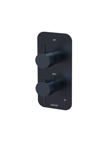 One-way Thermostatic Mixer Valve with Diverter - Matte Black