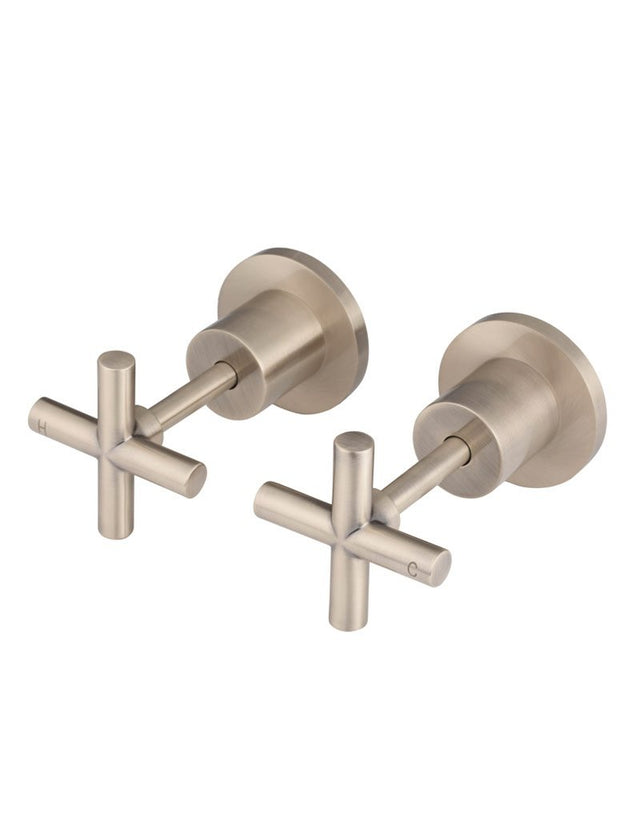 Round Cross Handle Jumper Valve Wall Tap Assemblies - Champagne (SKU: MW08JL-CH) by Meir