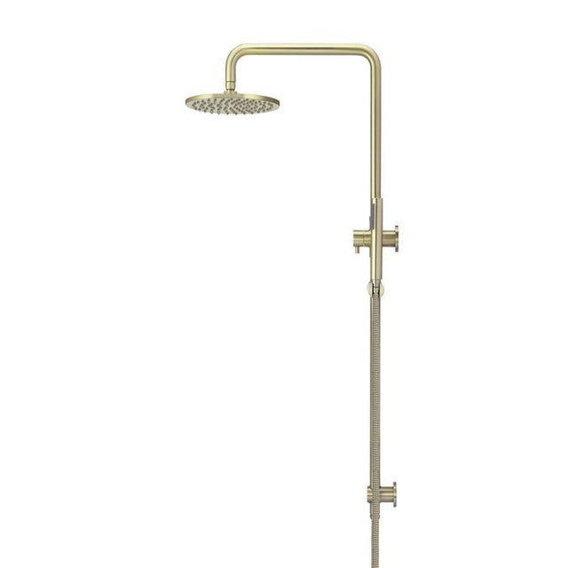 Round Combination Shower Rail, 200mm Rose, Single Function Hand Shower - Tiger Bronze (SKU: MZ0704-R-PVDBB) by Meir