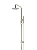 Round Combination Shower Rail, 200mm Rose, Single Function Hand Shower - Brushed Nickel - MZ0704-R-PVDBN