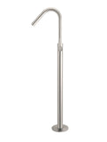 Round Freestanding Bath Spout and Hand Shower - Brushed Nickel - MB09-PVDBN