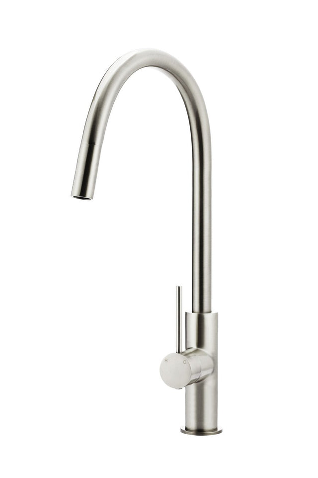 Round Piccola Pull Out Kitchen Mixer Tap - Brushed Nickel (SKU: MK17-PVDBN) by Meir
