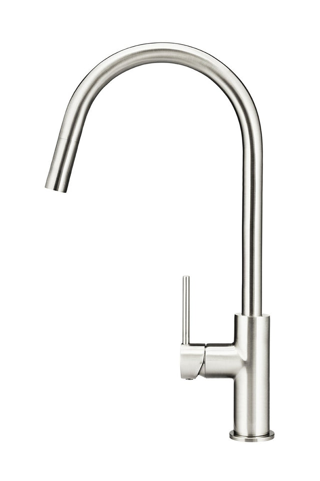 Round Piccola Pull Out Kitchen Mixer Tap - Brushed Nickel (SKU: MK17-PVDBN) by Meir
